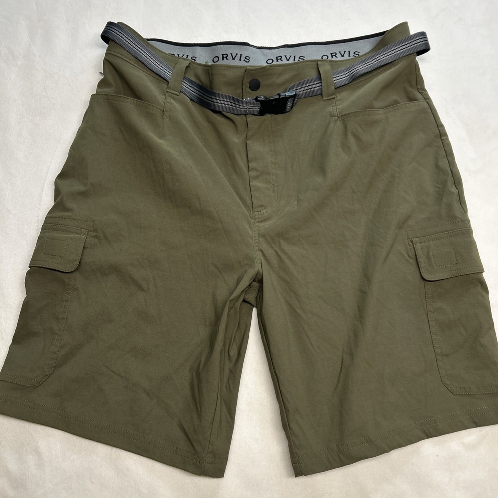 Orvis Cargo Shorts Size 38 Olive Hiking Utility Outdoor Stretch Mens